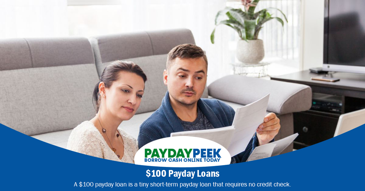 $100 Payday Loans